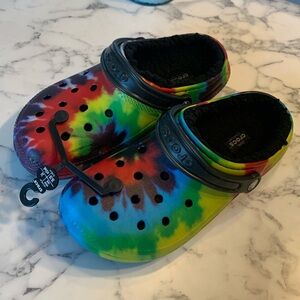 New classic lined rye dye crocs clog